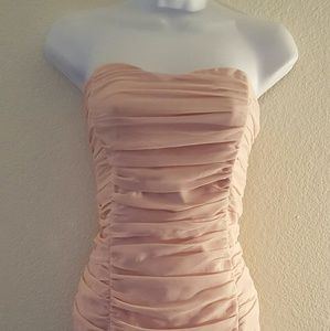 Blush Pink Chiffon Ruched Dress